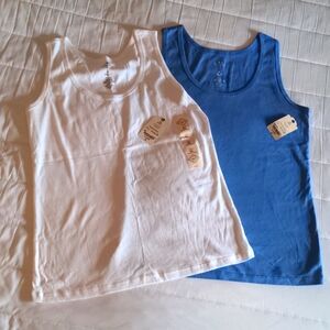 St John's Bay Tank Tops. Blue and white Size XL